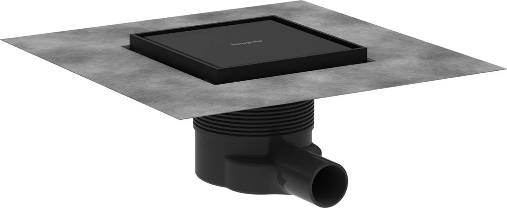 Hansgrohe RainDrain Brilliance, úplná sada podlahového vpustu 150x150 pre dlažbu, čierna matná, HAN-56251670