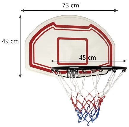 Závesný basketbalový kôš so zadnou doskou