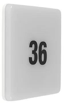 Moderná štvorcová nástenná lampa vrátane LED s nálepkou s číslami - Plater