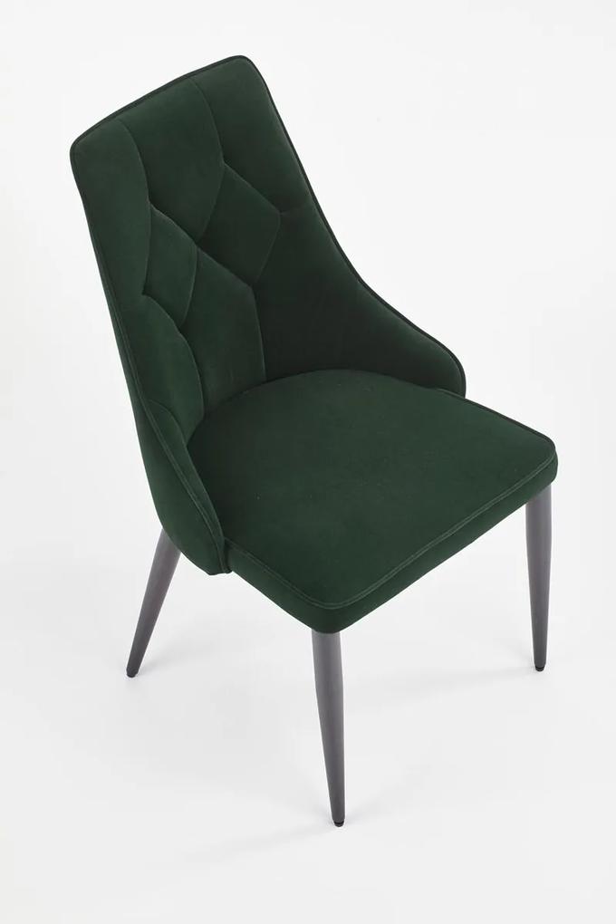 Jedálenská stolička K-365 - kov čierny,látka sivá