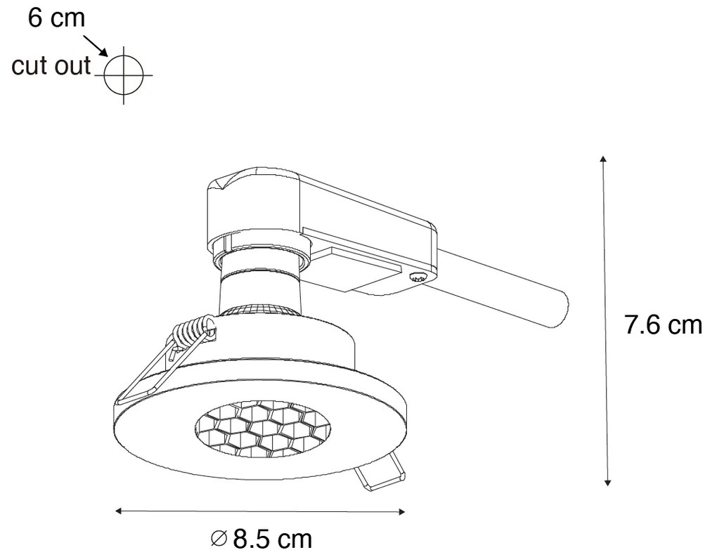 Moderné zapustené bodové svetlo zlaté IP54 - Shed Honey
