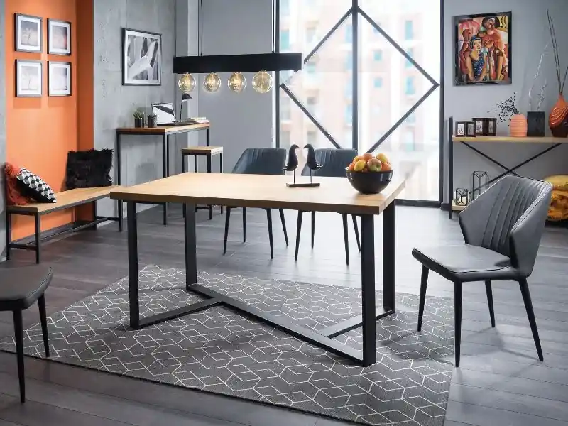 Barový stolík s doskou v dekore dub METRO 110x60x100 | BIANO