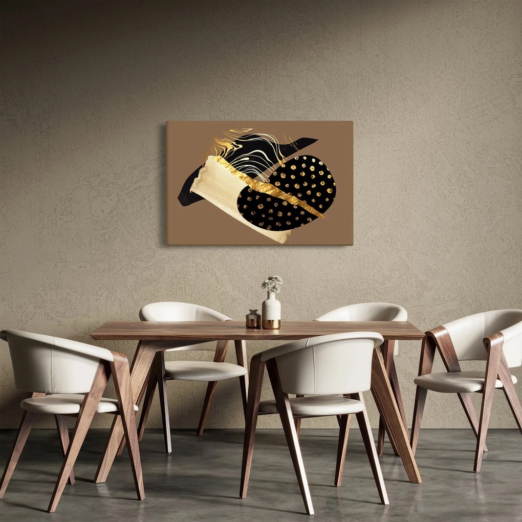 Obraz - Abstrakcia golden brown N⁰1 (90x60 cm)