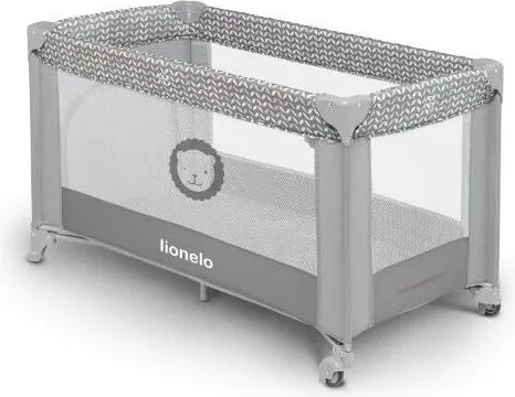 Lionelo - Cestovná postieľka STEFI sivá