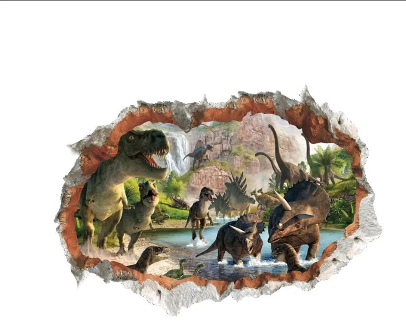 PIPPER | Samolepka na stenu "Dinosaury" 70x50 cm
