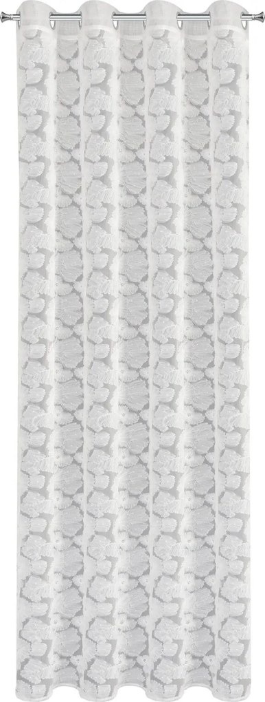 ZÁCLONA NA KRÚŽKOCH EVA MINGE JASMIN1 140X250 CM BIELA