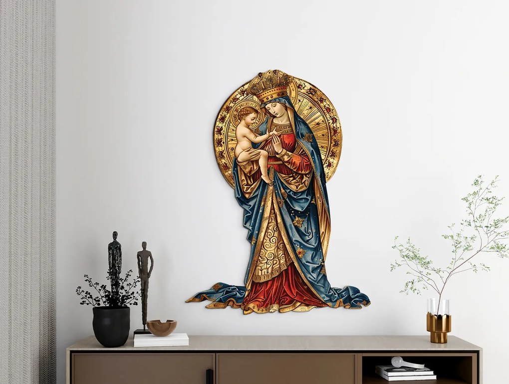 drevko | Obraz na stenu Zlatá Madona s Dieťaťom 60 x 455 cm