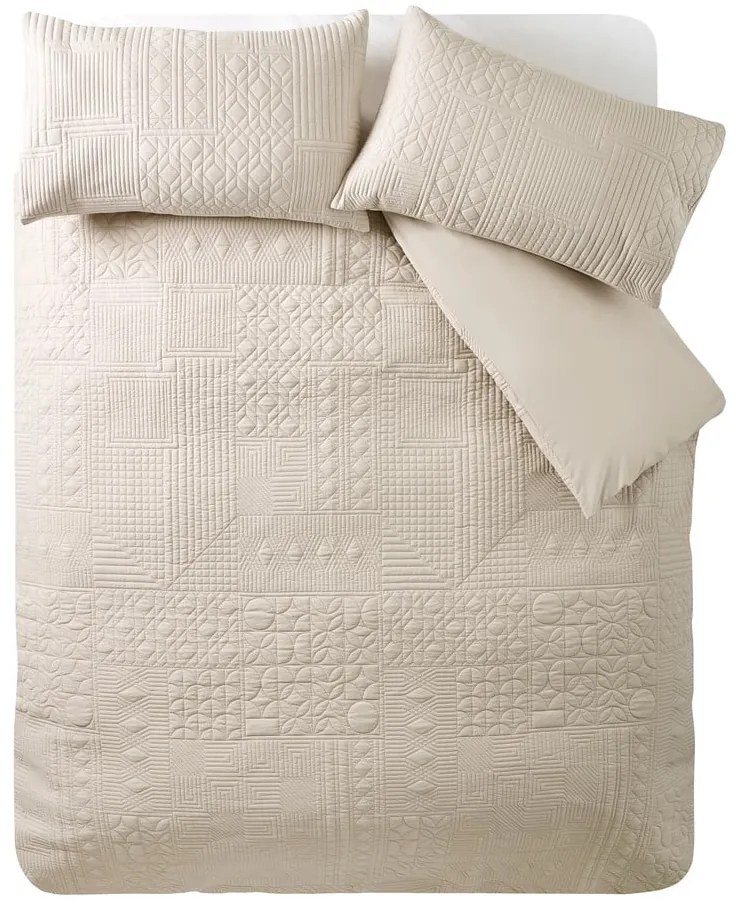 Béžové obliečky na jednolôžko 135x200 cm Folkstone Geo – Catherine Lansfield