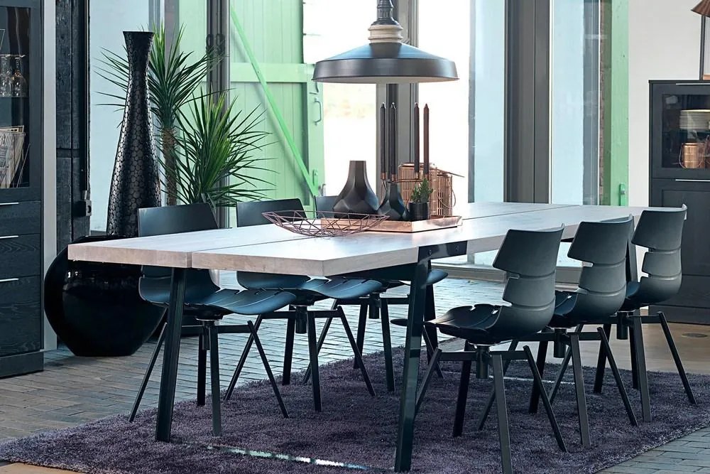 Luxusný jedálenský stôl Zora 240 - 360cm biela/čierna