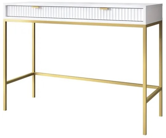 Konzolový stolík NOVA 77x104 cm biela/zlatá