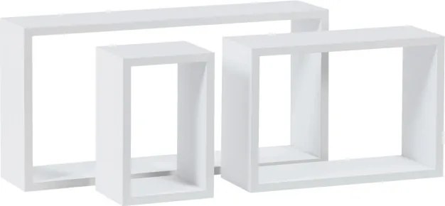 Set troch nástenných políc biele P-009 WT2 (3 ks)