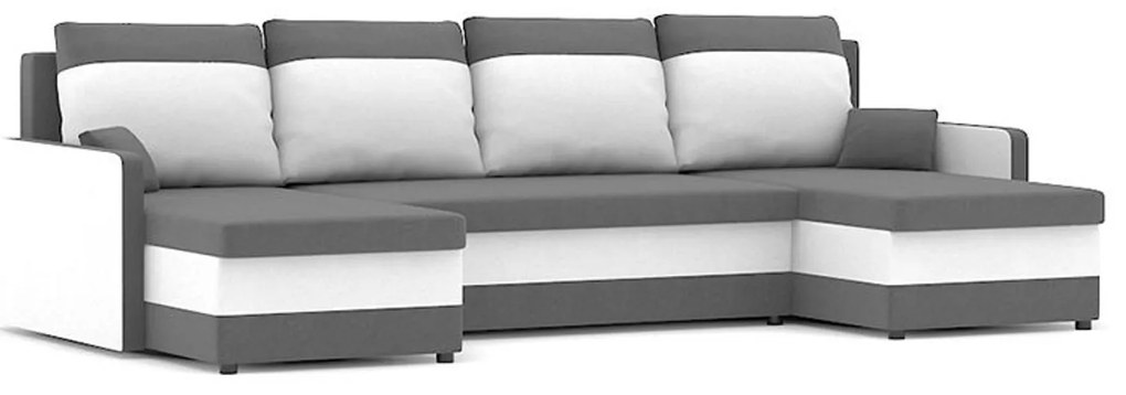 Rozkladacia rohová sedacia súprava MILTON III model 2 Čierna/biela