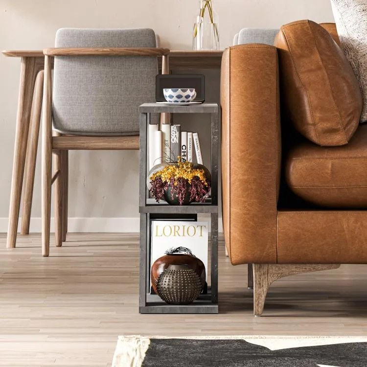 Odkladací stolík Houseland Lazena retro sivý