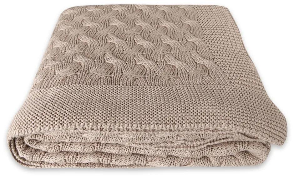 Béžová bavlnená deka Homemania Decor Softy, 130 x 170 cm
