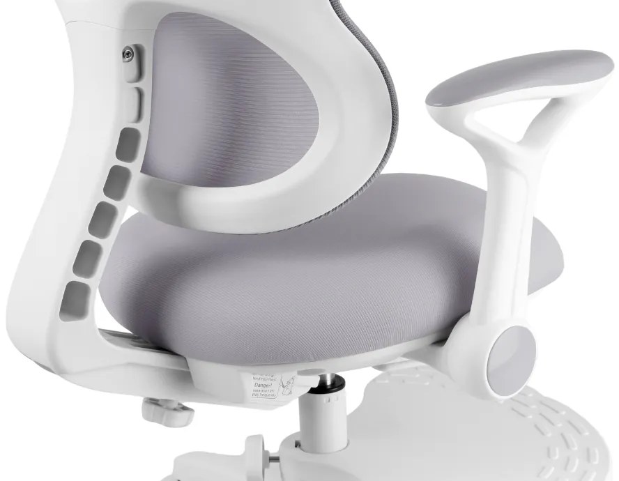 Detská rastúca stolička Neoseat JUNI 006 — látka, prateľný poťah, sivá