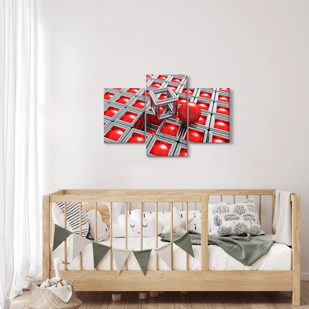 Obraz - 3D metalická abstrakcia (90x60 cm)