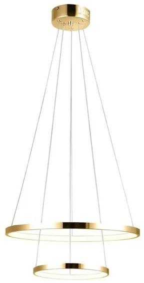 Candellux Zlaté závesné LED svietidlo Lune okrúhly 50cm 40W 32-76281