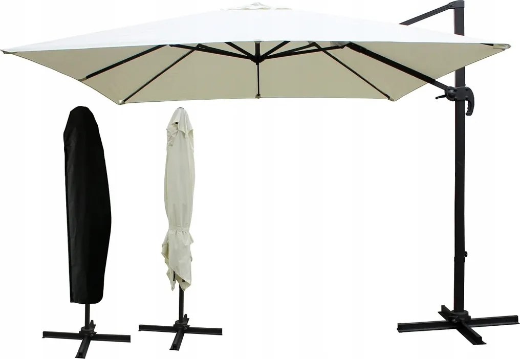 Garden Line ROMA GARDEN SLNEČNÍK 3 x 3 M BEŽOVÝ S OBALOM