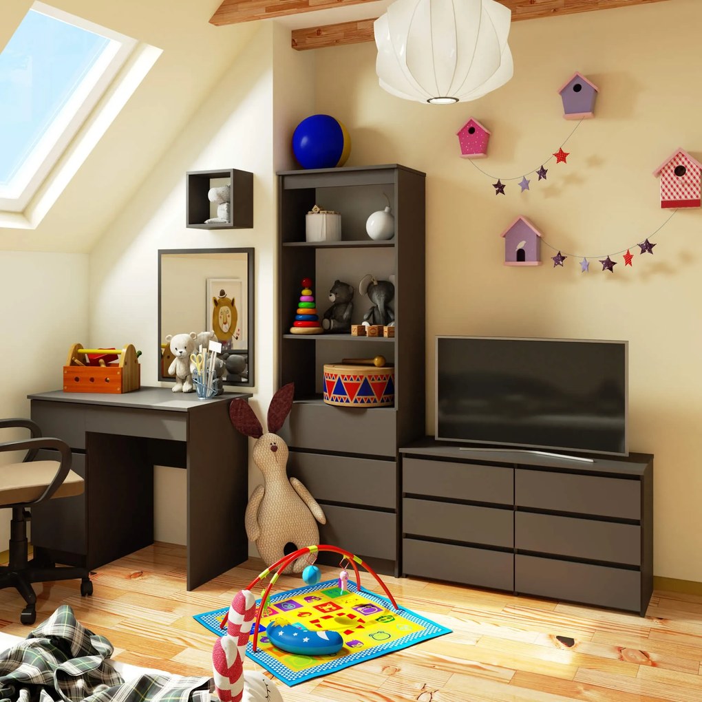 Komoda CL6 100 cm grafitovo šedá