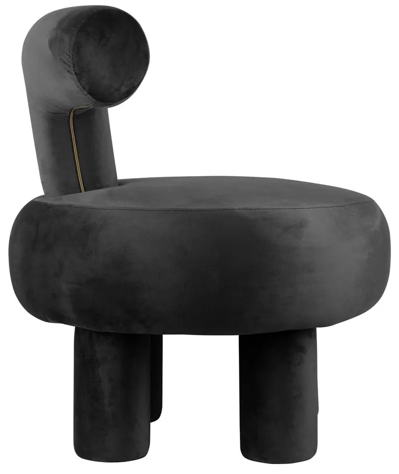 Čierne zamatové kreslo Abrazo – Leitmotiv