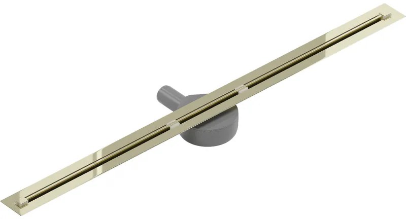 Mexen Flat Super Slim, super tenký odtokový žľab s 360° rotačným sifónom 90 cm, zlatá lesklá, 1551090