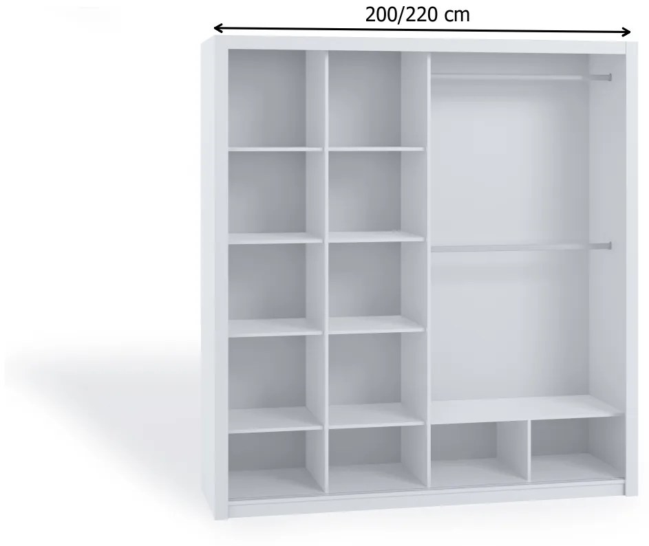 Posuvná skriňa BONO dub artisan, 215x150x62