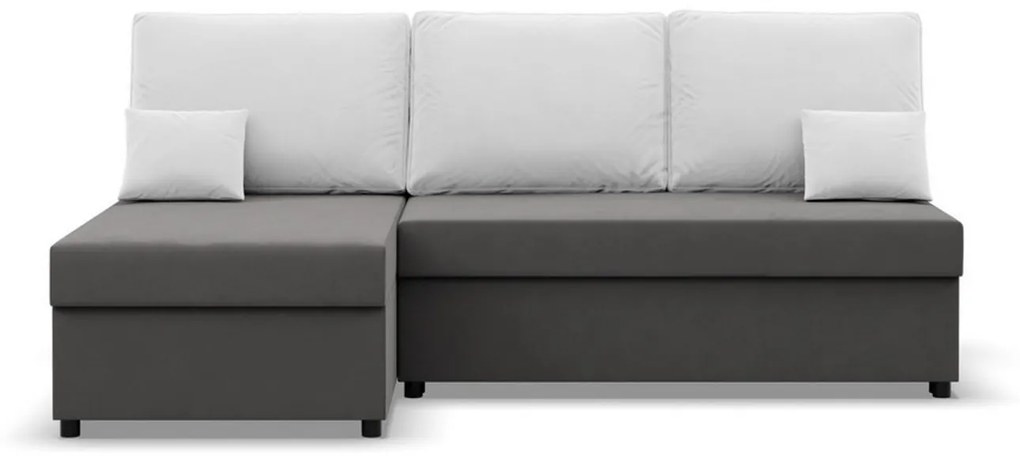 Rohová rozkladacia sedacia súprava DELI Sivá/biela