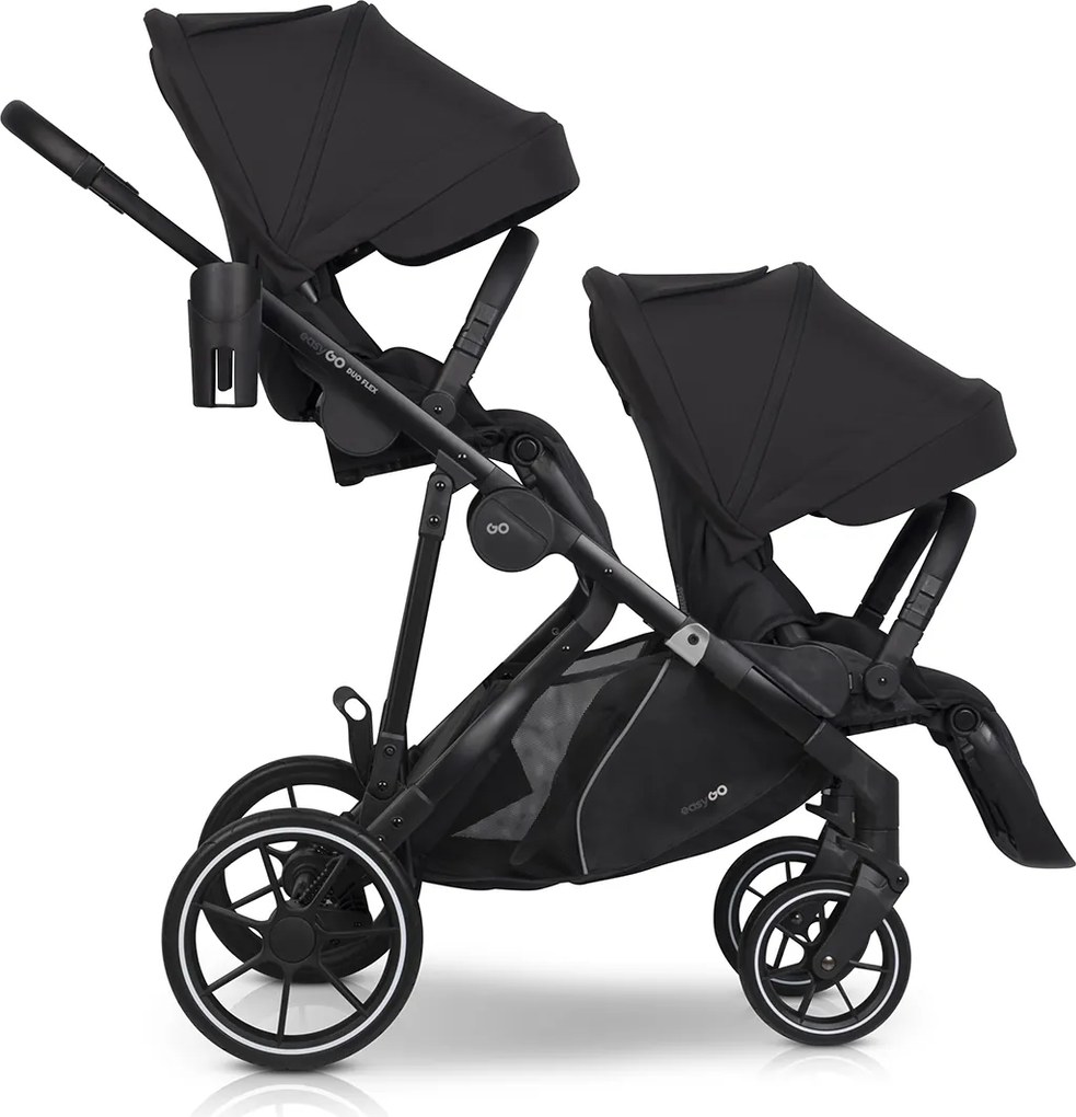 Súrodenecký kočík EasyGo Duoflex Ebony Black 2 športové časti