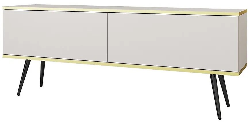 TV stolík Oro 135 Biela+ Čierne nohy