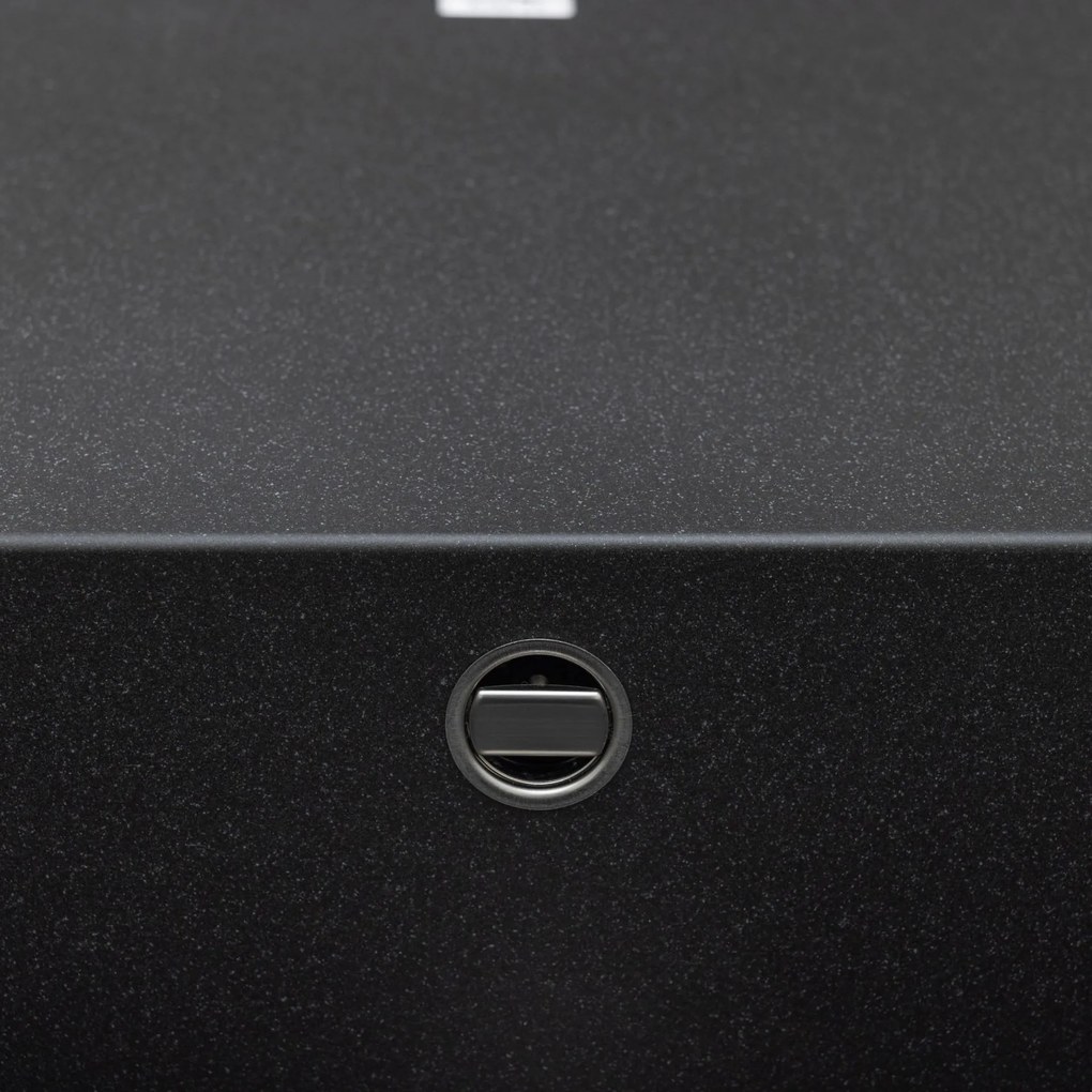 Laveo Megalo, 1-komorový granitový drez 780x500x185 mm, čierna škvrnitá, LAV-SBE_711T