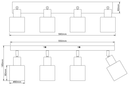 Globo 54114-4 - Bodové svietidlo TRENT 4xE14/25W/230V