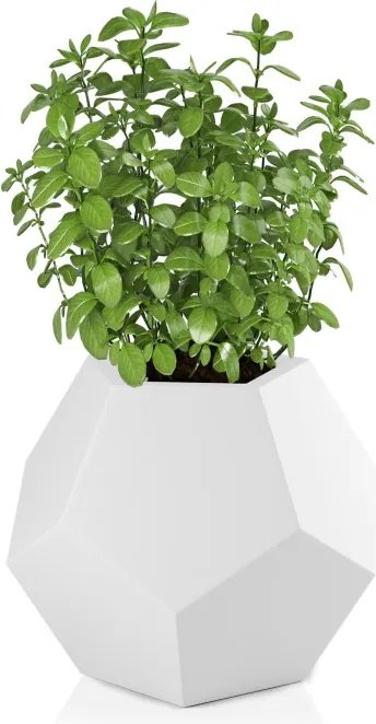 Biely záhradný kvetináč Alma s osvetlením