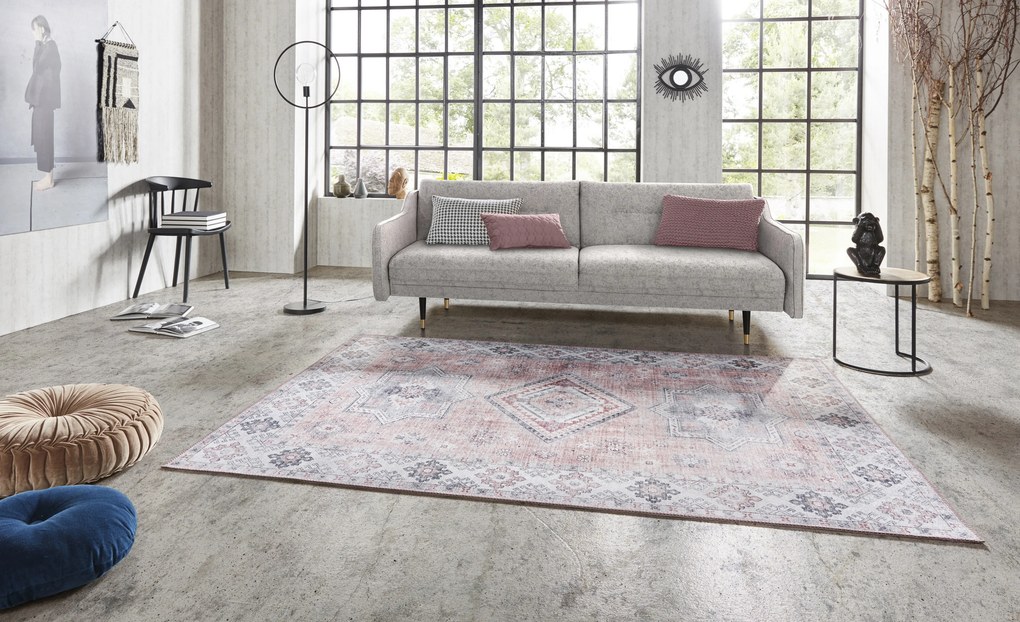 Hanse Home, Kusový koberec Asmar 104009 Old/Pink, 80x200, ružová, obývacia izba