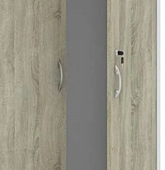 Šatníková skriňa s výsuvom MIRELLI, 800 x 400 x 1800 mm, biela/dub sonoma