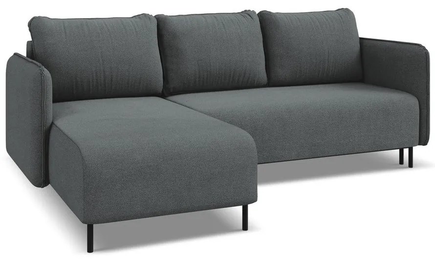 Tmavosivá rozkladacia/s úložným priestorom rohová pohovka (ľavý roh) Luana – Makamii