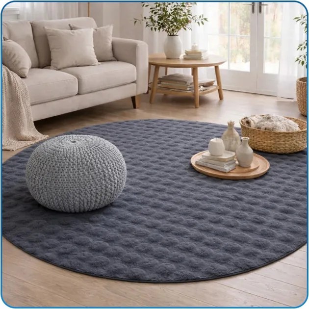 Koberec Rabbit Bubble sivý kruh