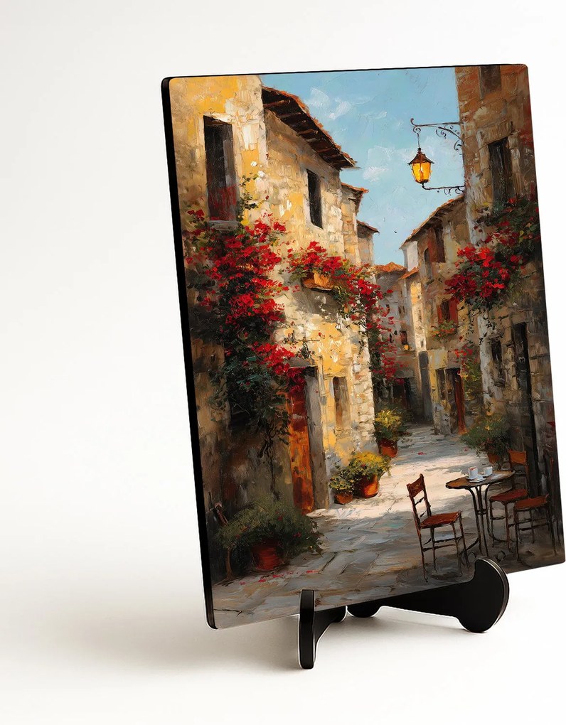 DUBLEZ | Drevený obraz Toskánska - Stará ulička