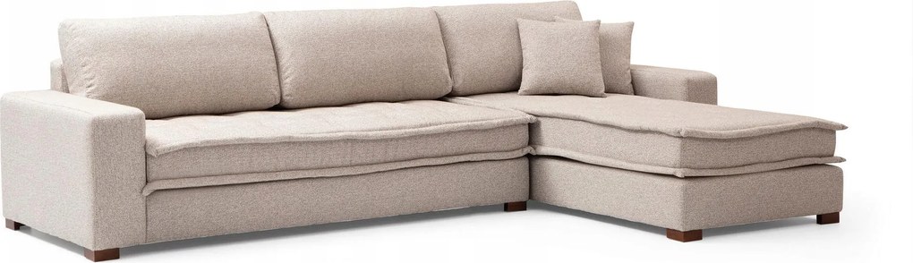 Rohová sedačka Lenusena (p) (pieskovo béžová)