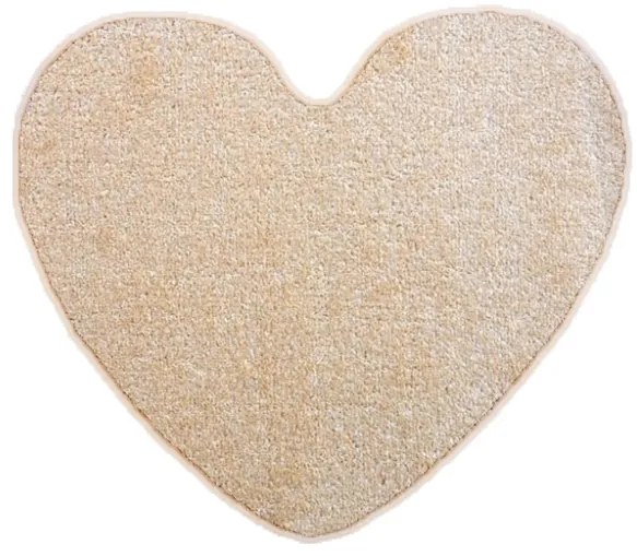 Vopi, Kusový koberec Eton béžový srdce, 100x120 srdce, béžová, kuchyňa