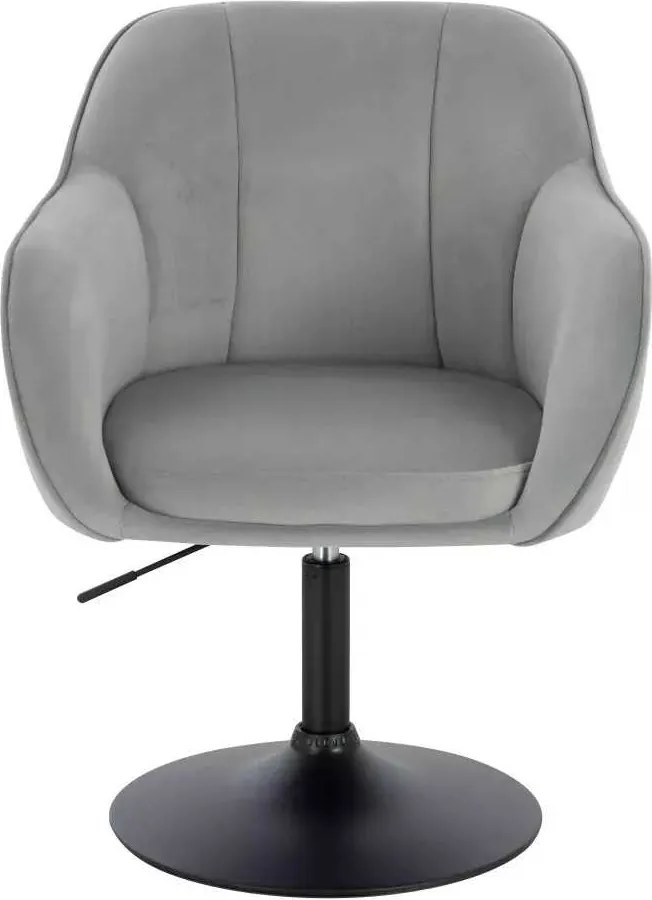 LuxuryForm DESIGN Stolička AVOLA VELUR na čiernom tanieri - svetlosivá
