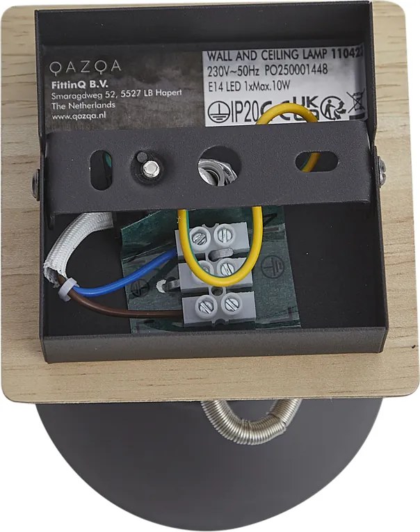 Priemyselný reflektor čierny s drevom otočný a naklápací - Jakub