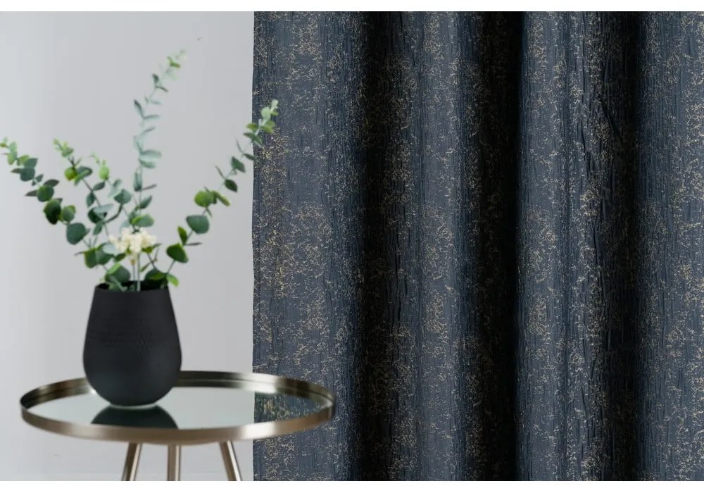 Tmavomodro-sivý záves 135x280 cm Wayland – Mendola Fabrics