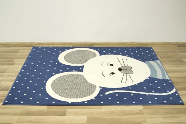 Detský koberec LUNA KIDS 534221/94955 - Myška, modrý