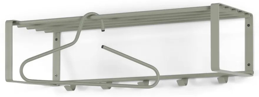 Zeleno-sivý kovový nástenný vešiak s poličkou Rex – Spinder Design