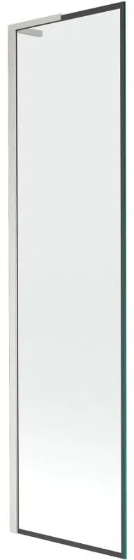 Mexen Next L, 1-krídlová vaňová zástena 50 x 150 cm, 6mm číre sklo-čierny vzor, 6mm číre sklo, profil brúsená oceľ, 895-050-000-03-70-97