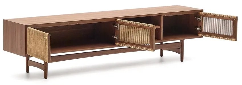 Hnedý TV stolík v dekore orecha 200x50 cm Elan – Kave Home