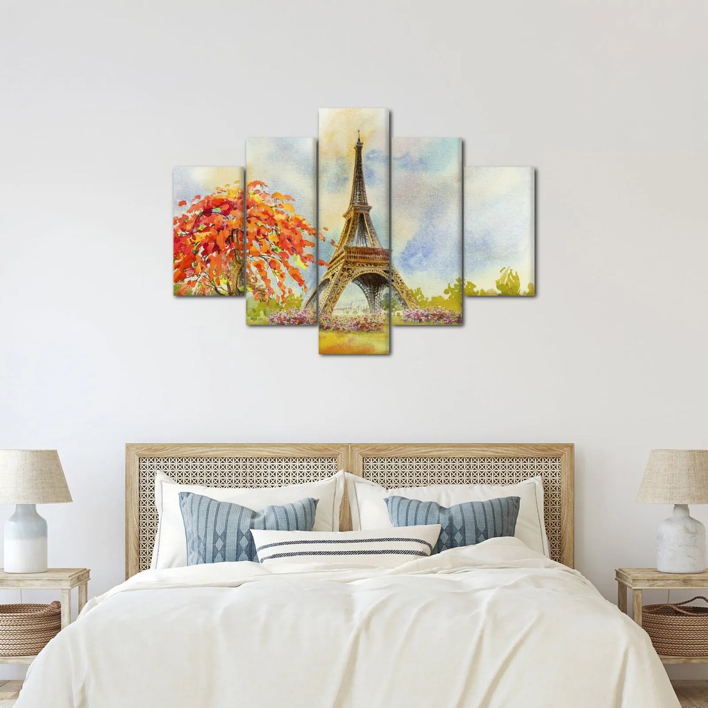 Maľovaný obraz Eiffelovej veže (150x105 cm)