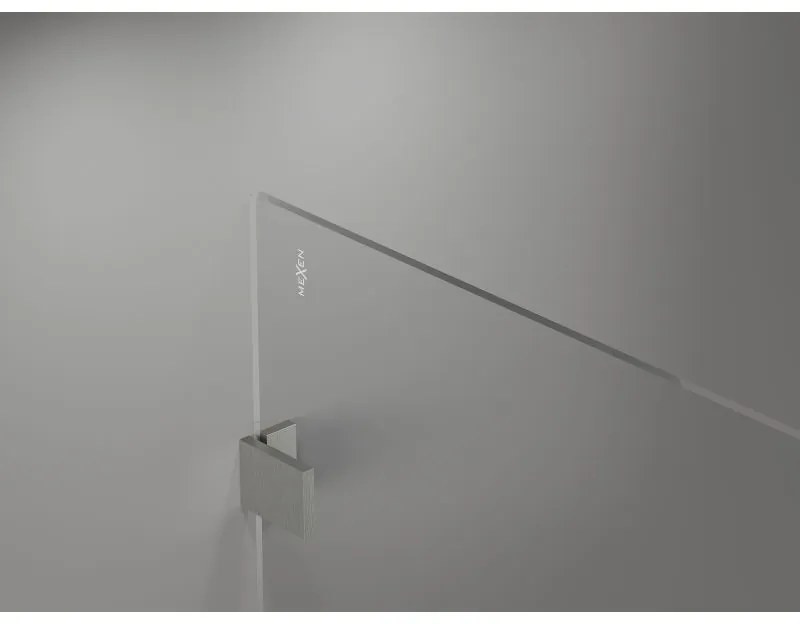 Mexen Lunar, sprchová stena pravá 140 x 200 cm, priehľadná 8 mm, brúsený nikel, 830-140-000-97-00-P