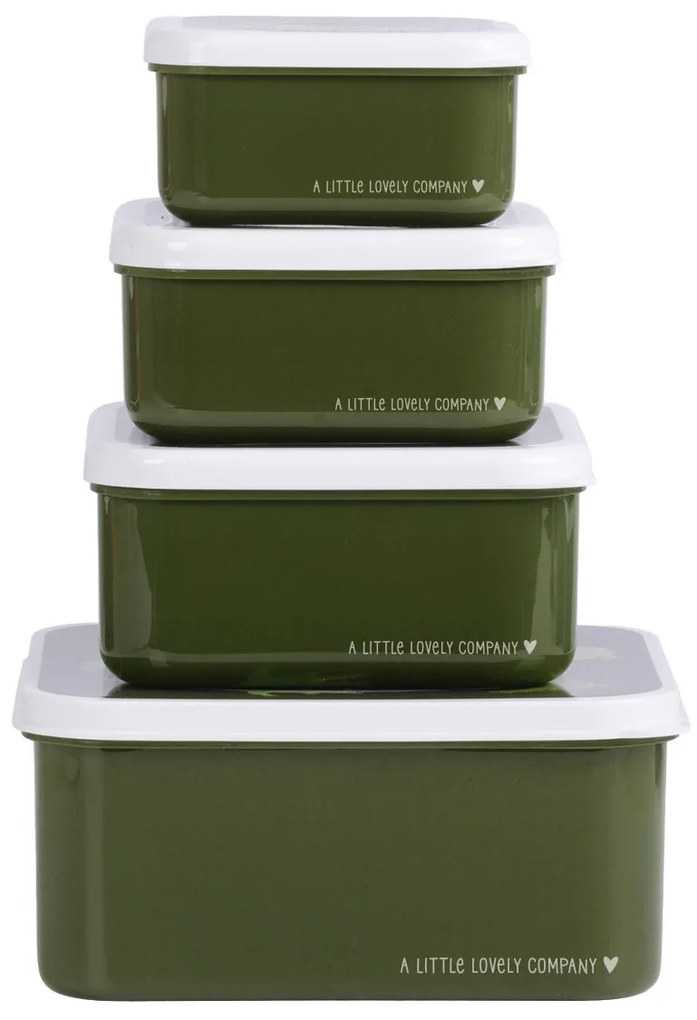 A Little Lovely Company - súprava štyroch desiatových škatuliek - krokodíl