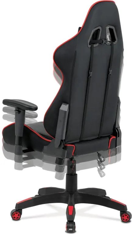 Autronic, Herné kreslo, červená, ekokoža, 130 kg, KA-F03 RED